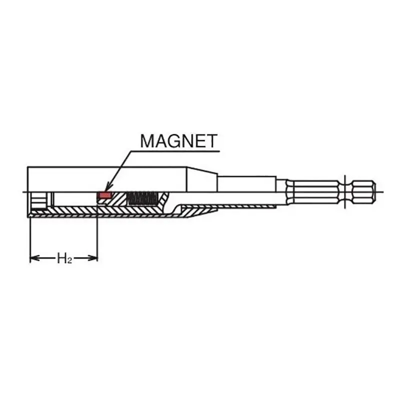 1/4 Hex Dr. Nut Setter with Plastic Protector 14mm 6 point Length 200mm Slide Magnet Turnable POM cover - Image 3