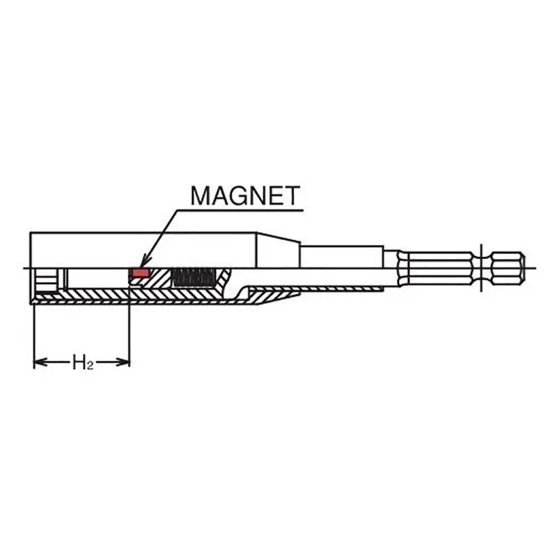 1/4 Hex Dr. Nut Setter with Plastic Protector 14mm 6 point Length 100mm Slide Magnet Turnable POM cover - Image 3