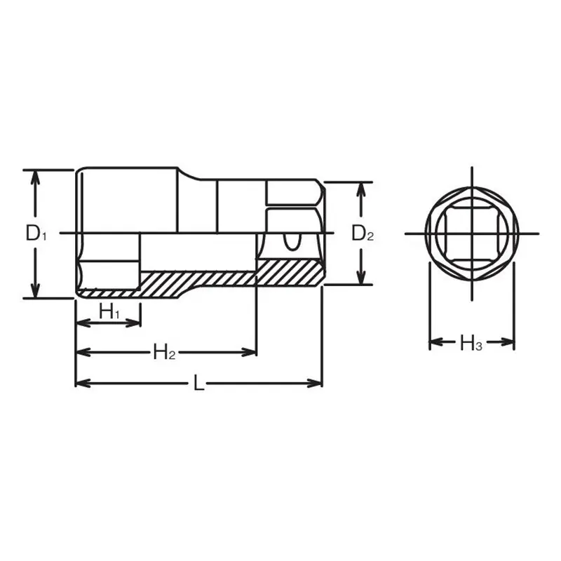 1/2 Sq. Dr. Socket 27mm 6 point Length 57mm For Oil pressure switch - Image 2