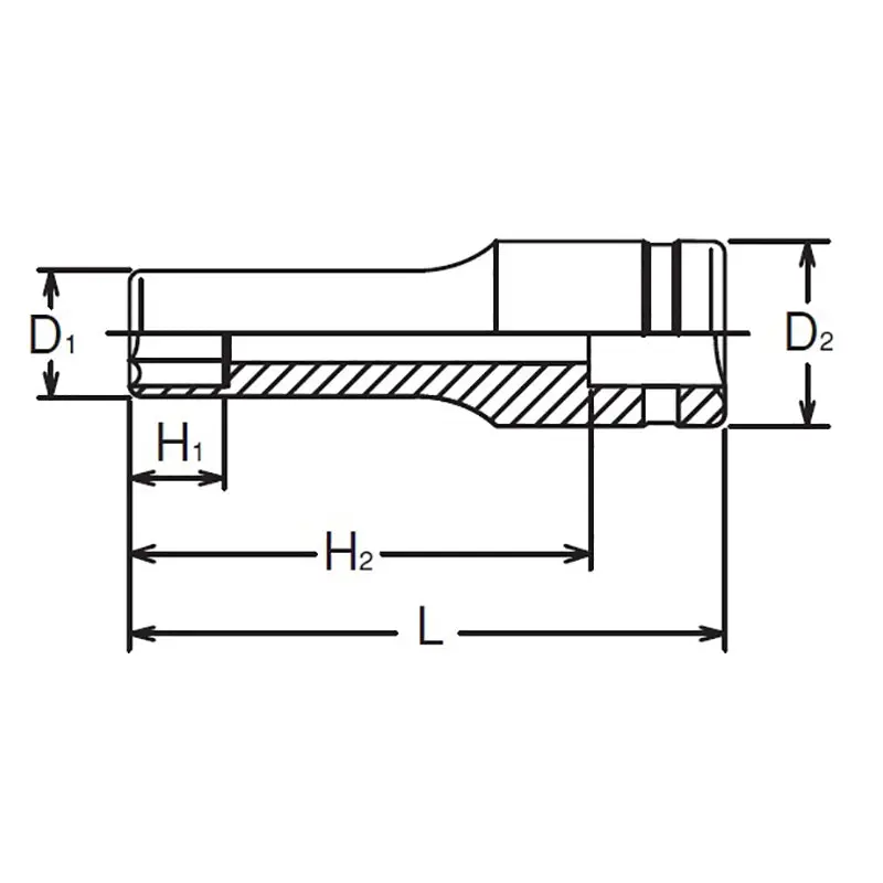 1/4 Sq. Dr. Socket  1/4 6 point Length 50mm - Image 2