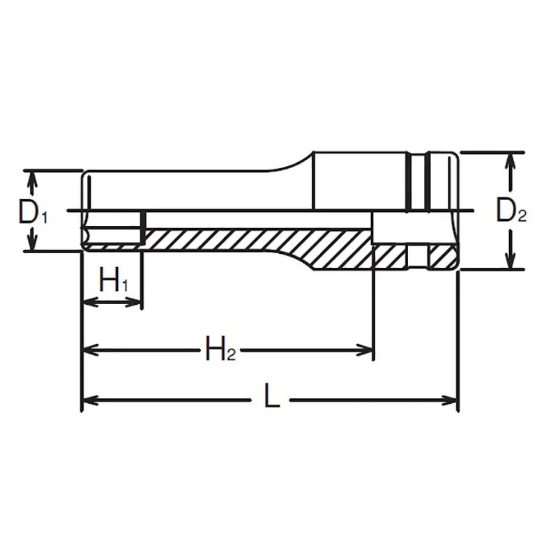 1/4 Sq. Dr. Socket 5/16 6 point Length 50mm - Image 2