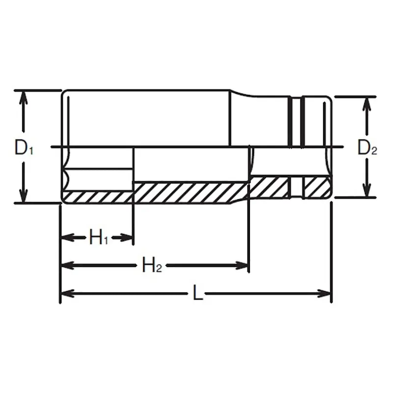 3/8 Sq. Dr. Socket 3/4 6 point Length 55mm - Image 2