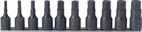 10 Piece 1/2 Sq. Dr. 60mm, SAE Hex Bit Socket Set