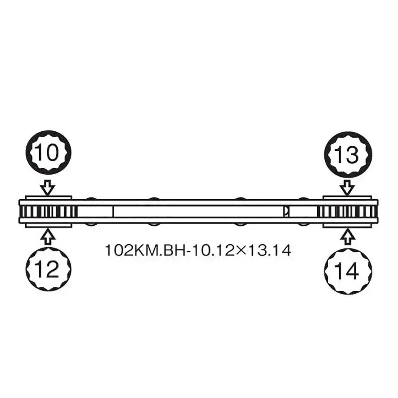 Ratcheting Ring Wrench 10-12x13-14mm 12 point Length 146mm Reversible 4 sizes - Image 3
