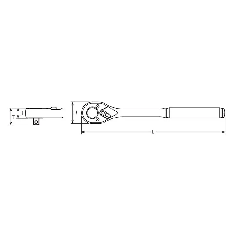 1/2 Sq. Dr. Ratchet Handle  30 teeth  Length 250mm  Plastic Handle - Image 2