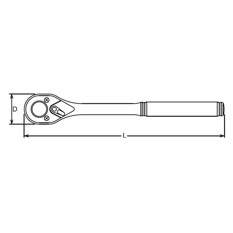1/4 Sq. Dr. Ratchet Handle  20 teeth  Length 115mm  Plastic Handle - Image 3
