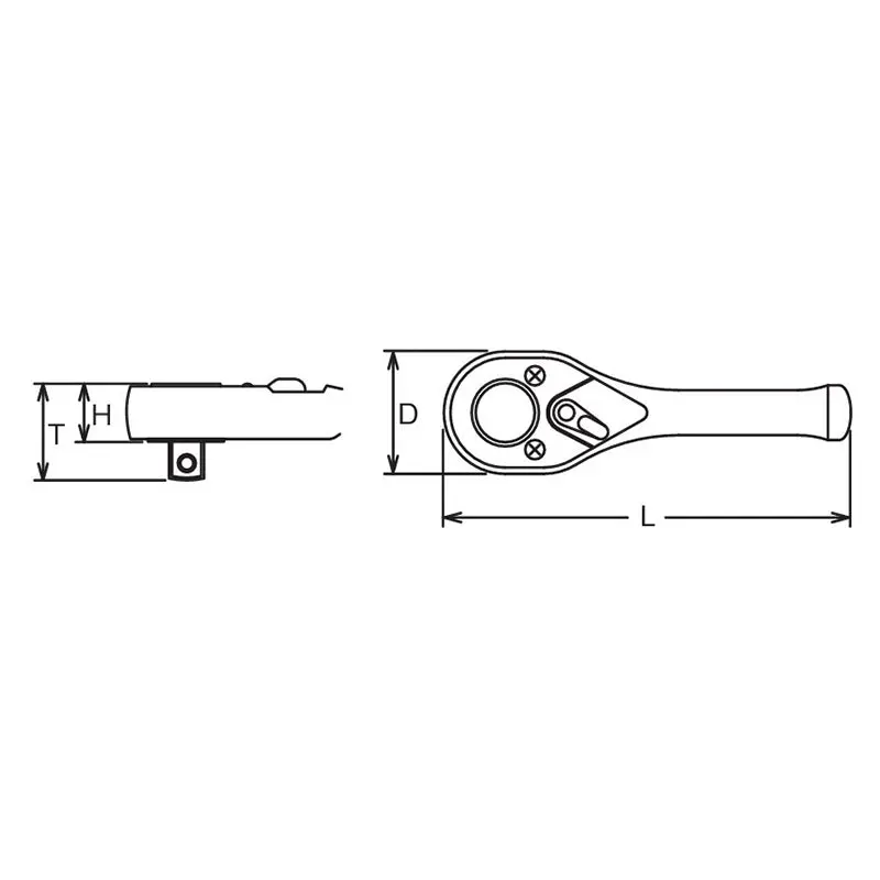 3/8 Sq. Dr. Ratchet Handle 24 teeth Short Length 110mm - Image 2