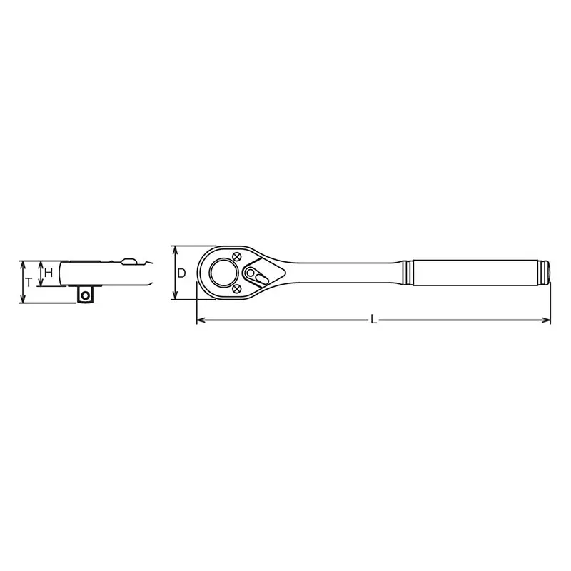 3/8 Sq. Dr. Ratchet Handle 24 teeth Length 200mm Polished Handle - Image 2