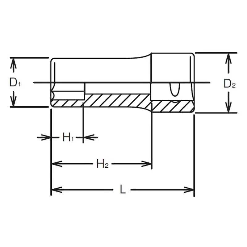 1/4 Sq. Dr. Socket  11mm 6 point Length 32mm - Image 2
