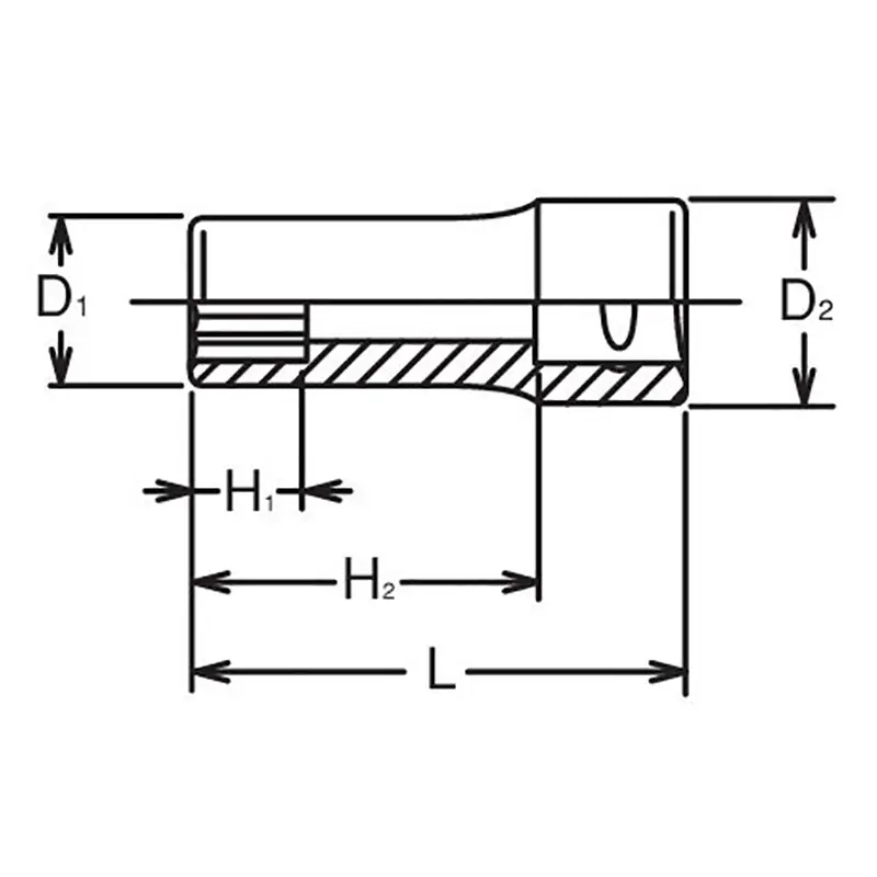3/8 Sq. Dr. Socket 12mm 12 point Length 40mm - Image 2
