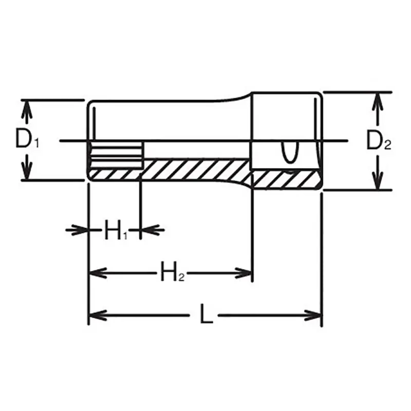3/8 Sq. Dr. Socket 19mm 12 point Length 40mm - Image 2