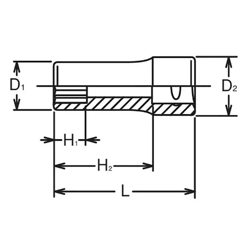 3/8 Sq. Dr. Socket 8mm 12 point Length 40mm - Image 2