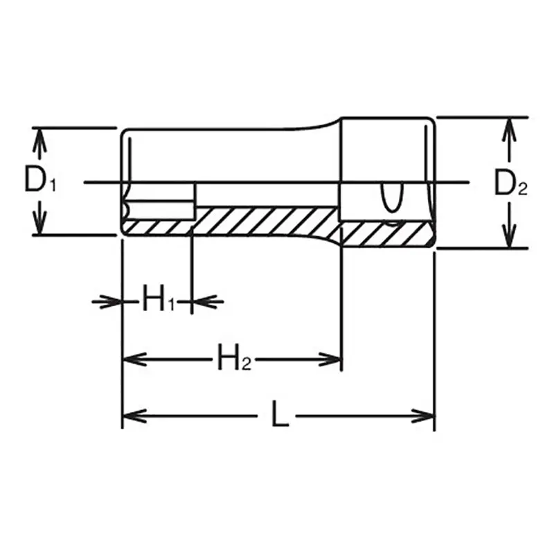 3/8 Sq. Dr. Socket 10mm 6 point Length 40mm - Image 2