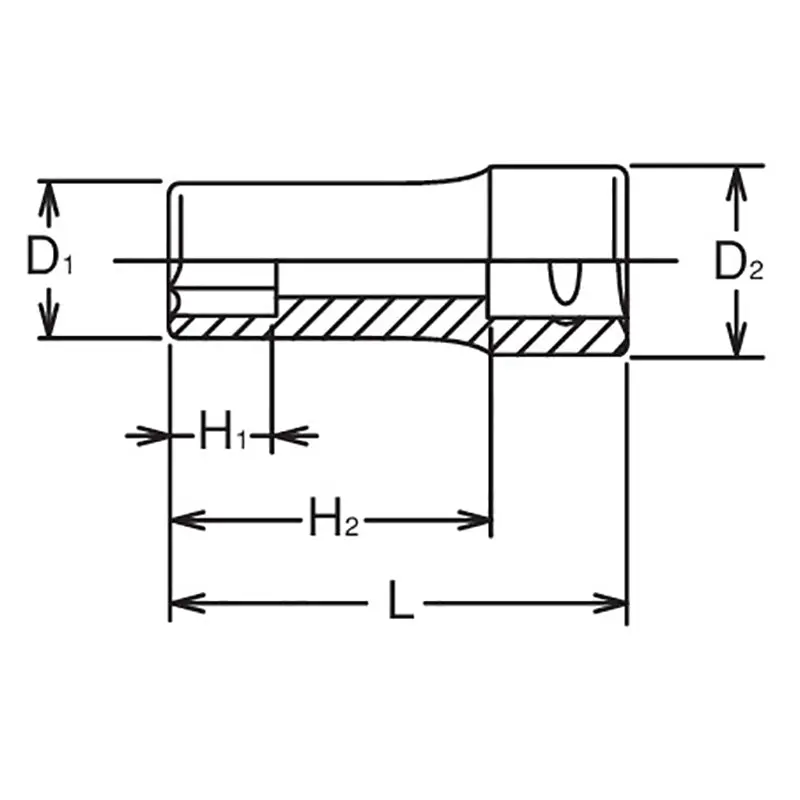 3/8 Sq. Dr. Socket 11/16 6 point Length 40mm - Image 2