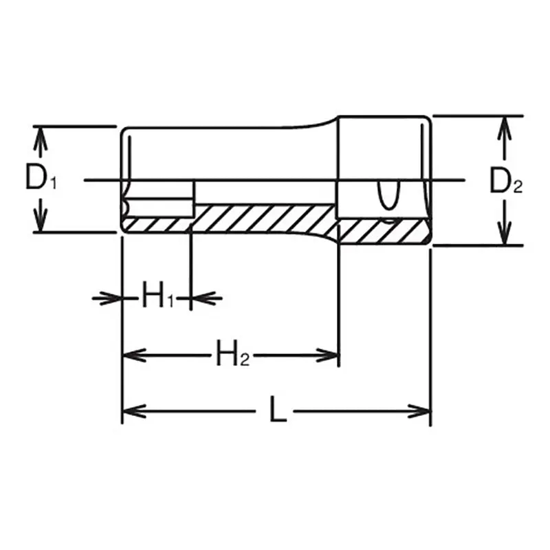 3/8 Sq. Dr. Socket 15mm 6 point Length 40mm - Image 2
