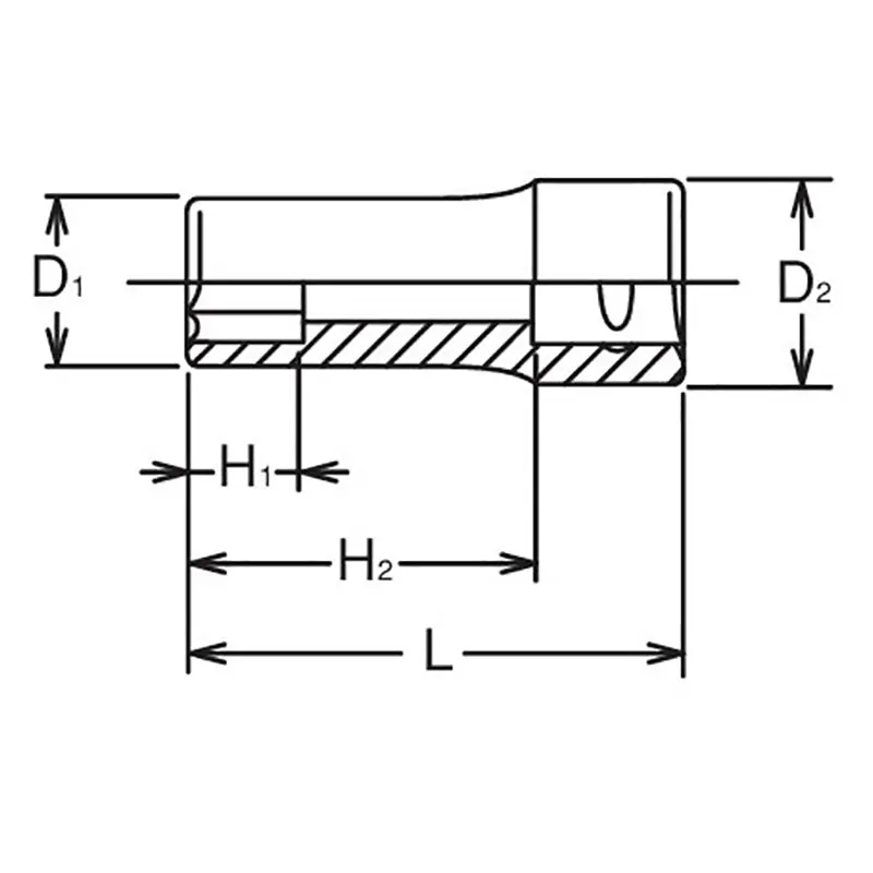 3/8 Sq. Dr. Socket 8mm 6 point Length 40mm - Image 2