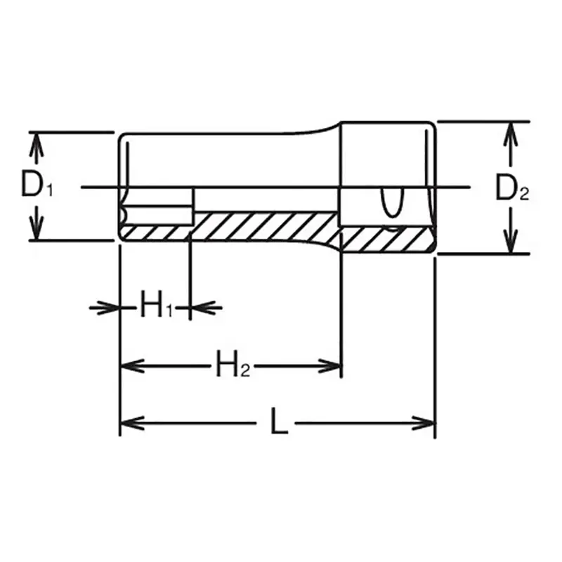3/8 Sq. Dr. Socket 9mm 6 point Length 40mm - Image 2