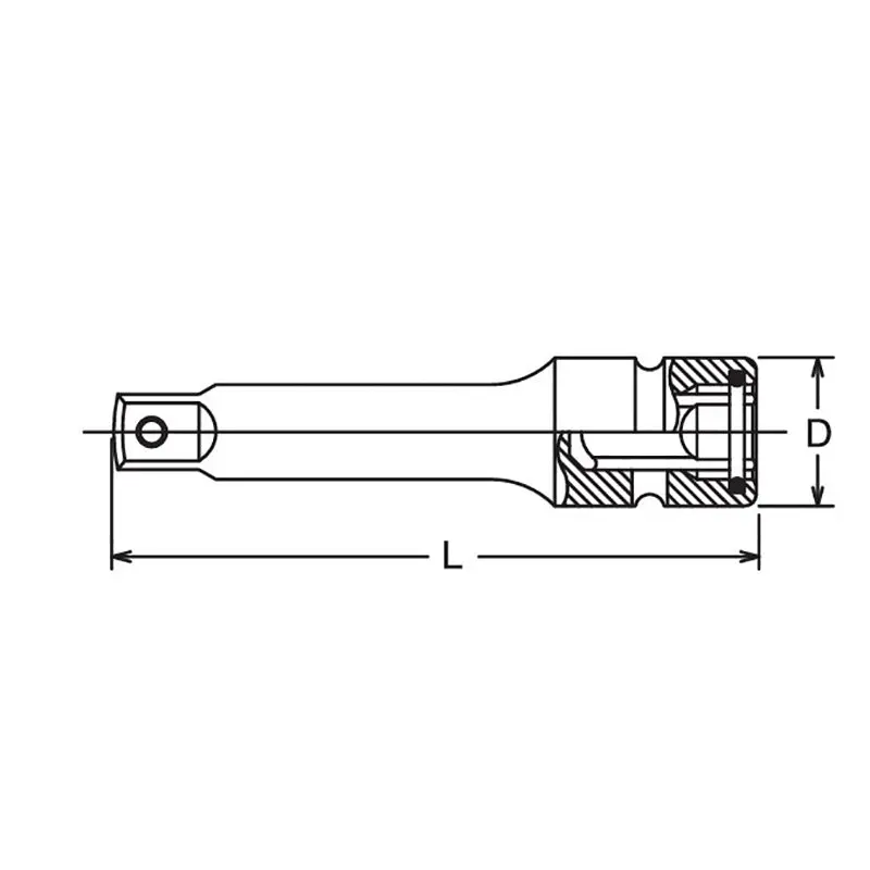 1/2 Sq. Dr. Extension Bar Pin 125mm Sleeve Drive - Image 5