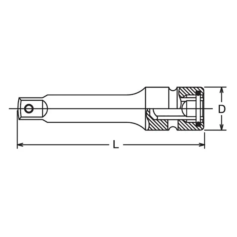 1/2 Sq. Dr. Extension Bar   Pin 175mm Sleeve Drive - Image 4