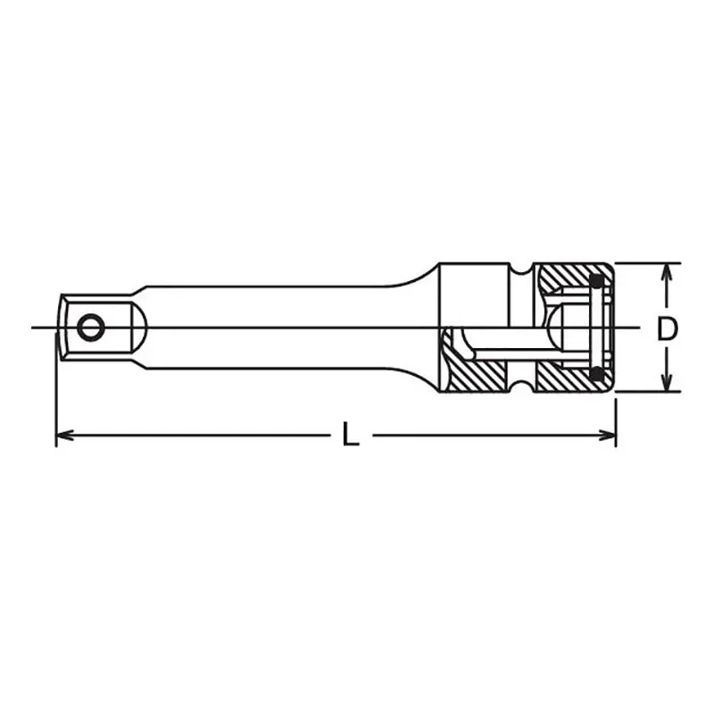 1/2 Sq. Dr. Extension Bar Pin 75mm Sleeve Drive - Image 5