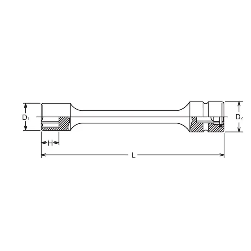 1/2 Sq. Dr. Extension Socket 13mm 6 point 200mm Sleeve Drive - Image 4