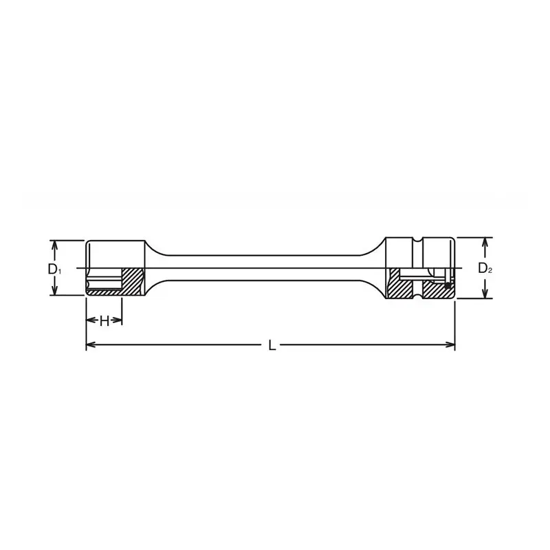 13mm 3/8 Sq. Dr. 6 point Sleeve Drive Extension Socket, 150mm Long - Image 2