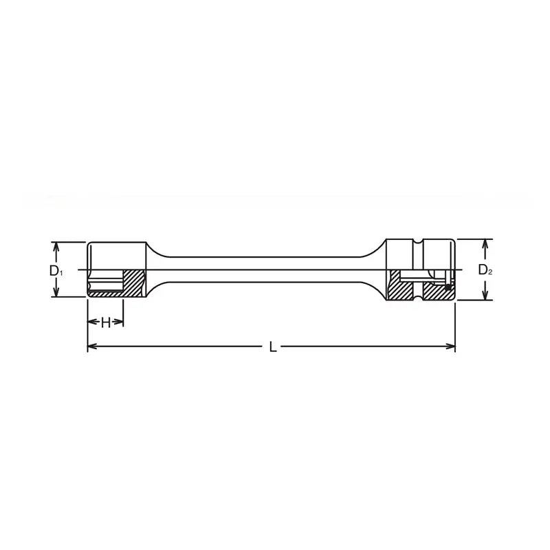 16mm 3/8 Sq. Dr. 6 point Sleeve Drive Extension Socket , 150mm Long - Image 2