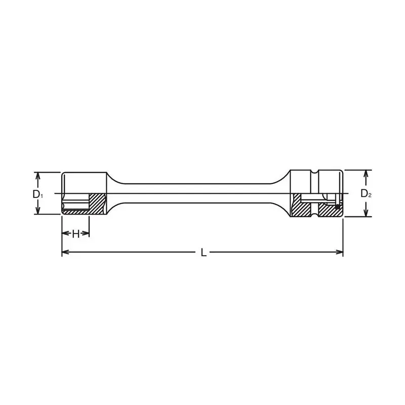 8mm 3/8 Sq. Dr. 6 point Sleeve Drive Extension Socket, 150mm Long - Image 2