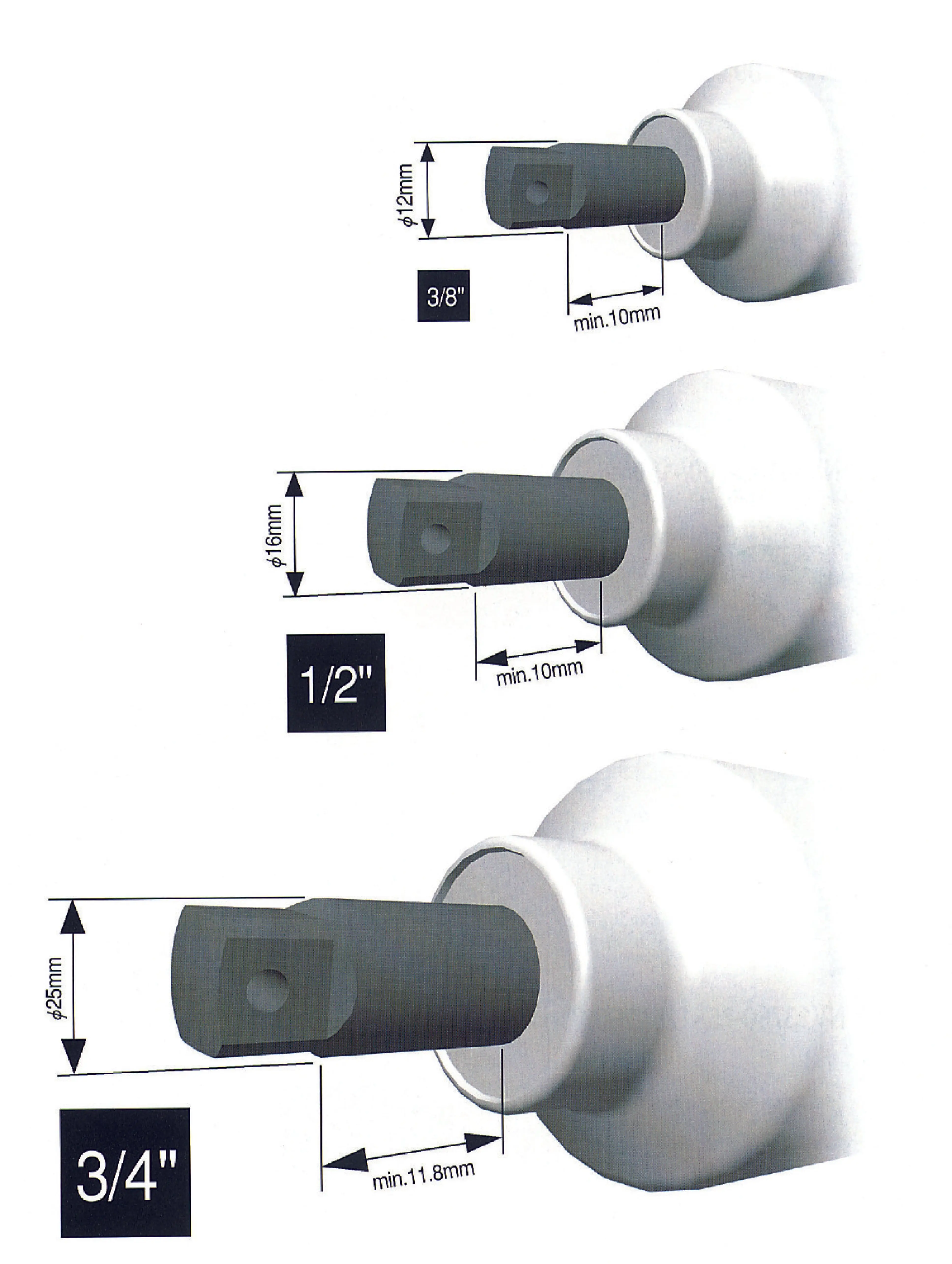 10mm 1/2 Sq. Dr. Impact 6-Point Sleeve Drive Socket - Image 3