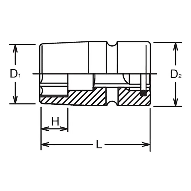 15mm 1/2 Sq. Dr. Impact 6-Point Sleeve Drive Socket - Image 4