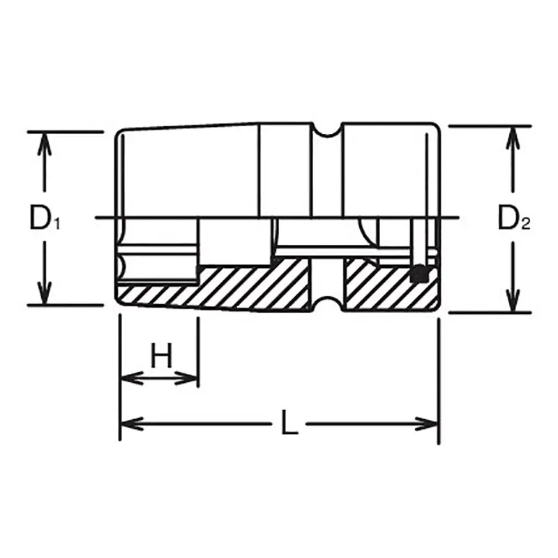 3/4 Sq. Dr. Socket 26mm 6 point 65mm Sleeve Drive - Image 2