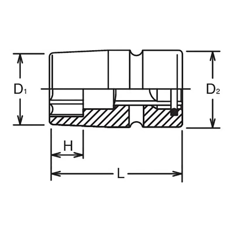 3/4 Sq. Dr. Socket 35mm 6 point 70mm Sleeve Drive - Image 2