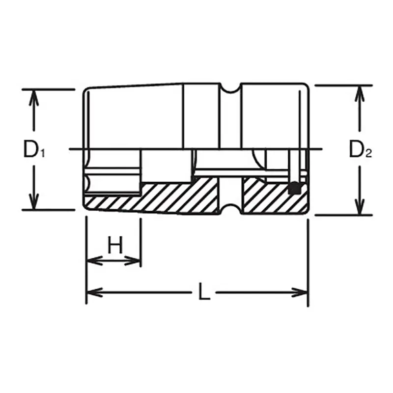 3/4 Sq. Dr. Socket 50mm 6 point 77mm Sleeve Drive - Image 2