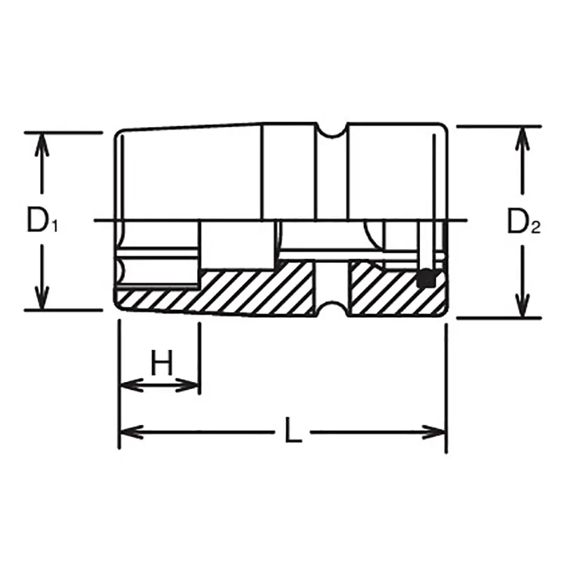 21mm 3/8 Sq. Dr. 6 point Sleeve Drive Metric Socket - Image 2