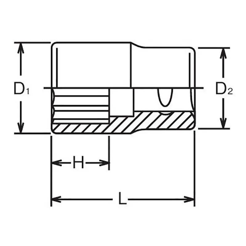 1/2 Sq. Dr. Chrome Metric 12 Point Socket 11mm - Image 2