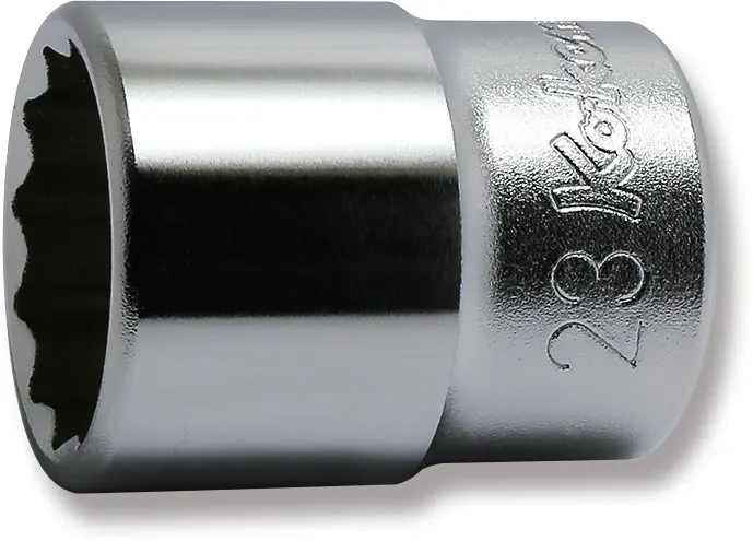 1/2 Sq. Dr. Chrome Metric 12 Point Socket 23mm