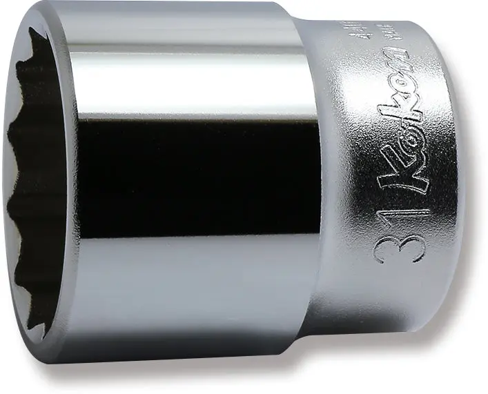 1/2 Sq. Dr. Chrome Metric 12 Point Socket 31mm