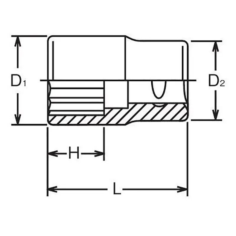 1/2 Sq. Dr. Chrome SAE 12 Point Socket  7/8" - Image 2