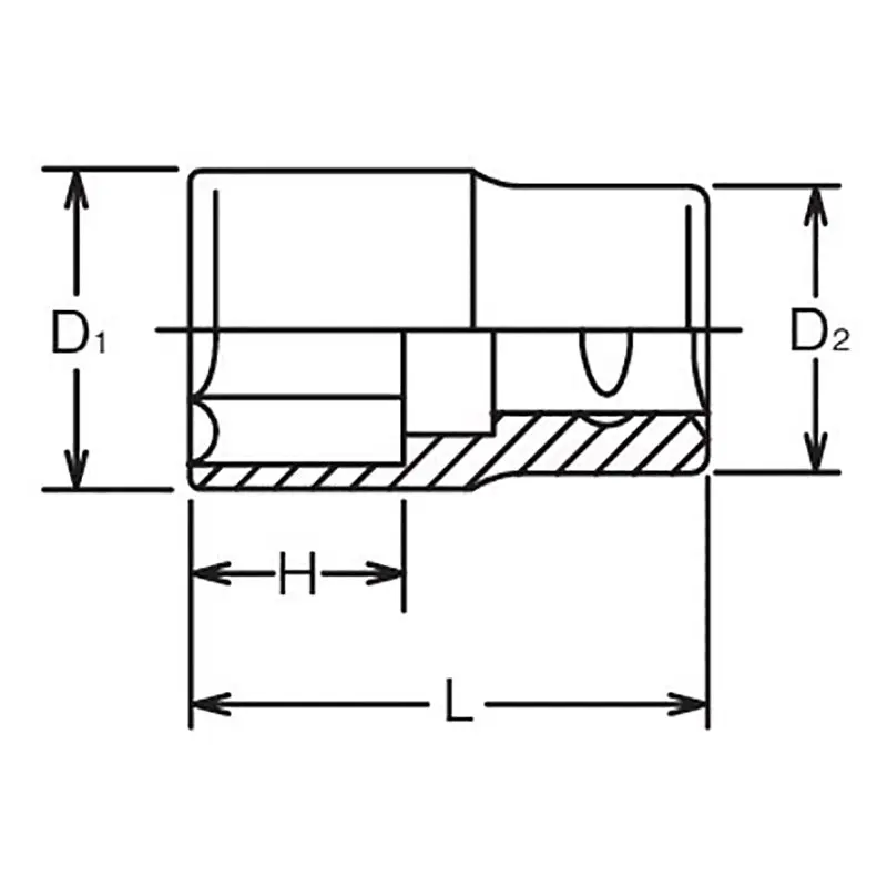 1/2 Sq. Dr. Chrome SAE 6 Point Socket 1.1/4" - Image 2
