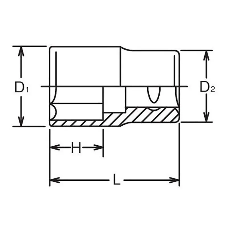 1/2 Sq. Dr. Chrome SAE 6 Point Socket 1" - Image 2