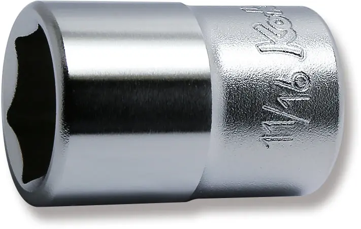 1/2 Sq. Dr. Chrome SAE 6 Point Socket 11/16"