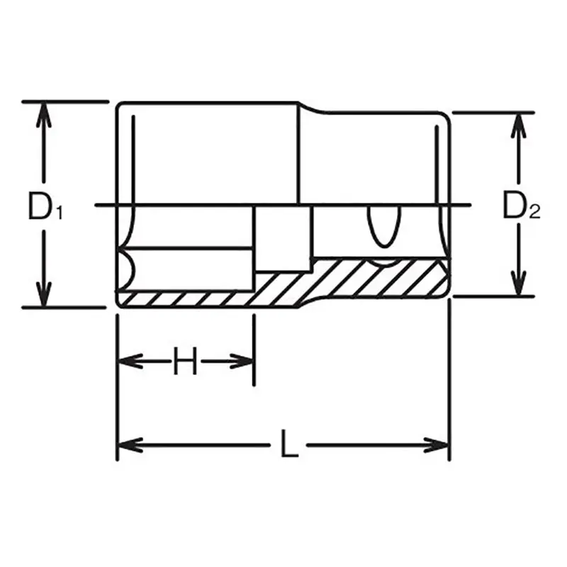 1/2 Sq. Dr. Chrome 6 Point Metric Socket 11mm - Image 2