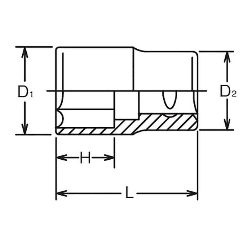 1/2 Sq. Dr. Chrome SAE 6 Point Socket 13/16" - Image 2