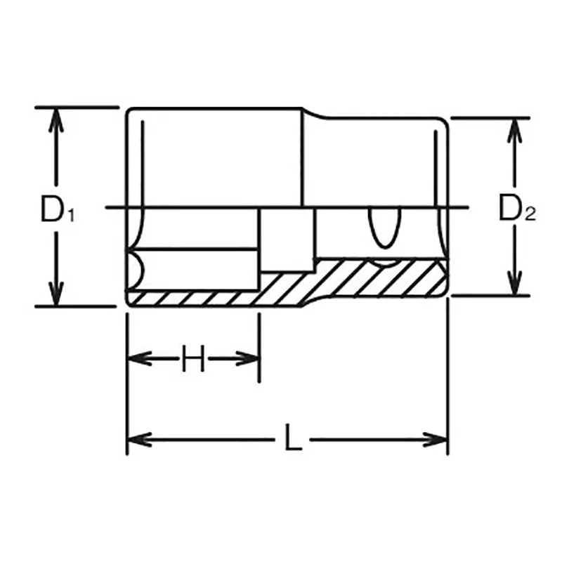 1/2 Sq. Dr. Chrome SAE 6 Point Socket 19/32" - Image 2
