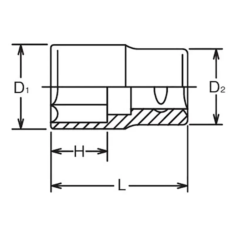 1/2 Sq. Dr. Chrome SAE 6 Point Socket  21/32" - Image 2