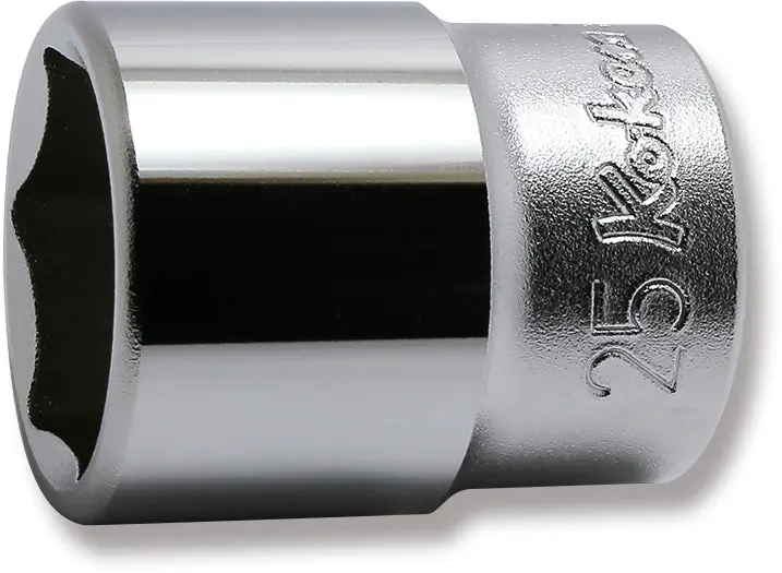 1/2 Sq. Dr. Chrome 6 Point Metric Socket  25mm