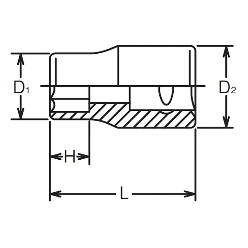 1/4 Sq. Dr. 12 Point chrome Metric Socket 3mm - Image 2