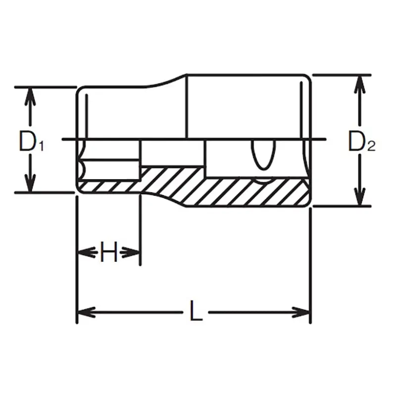 1/4 Sq. Dr. 6 point chrome Metric Socket 4.5mm - Image 2