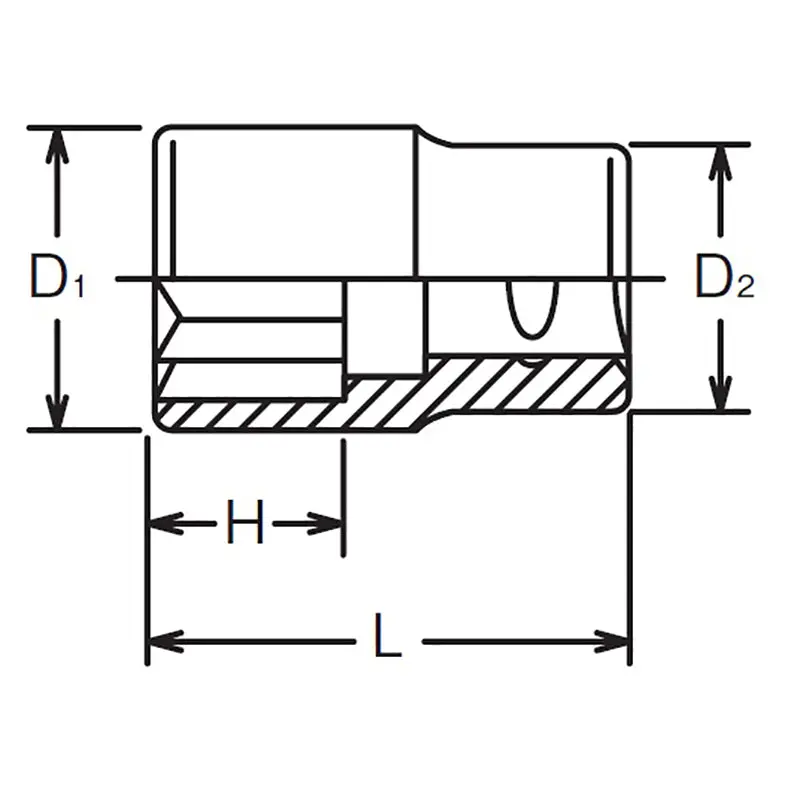 1/4 Sq. Dr. Socket 8mm Double Square Length 22mm - Image 2