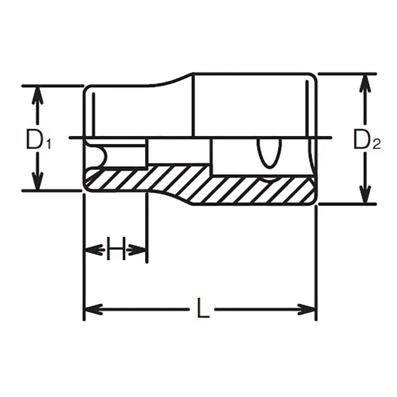 1/4 Sq. Dr. TORX® E7 Socket - Length 22mm - Image 2